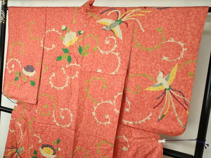 平和屋着物●訪問着 鳳凰牡丹文 金銀彩 正絹 逸品 DAAV6619ps