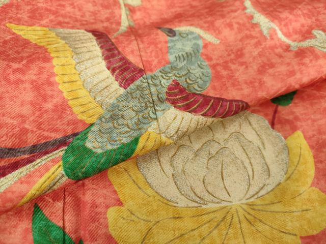 平和屋着物●訪問着 鳳凰牡丹文 金銀彩 正絹 逸品 DAAV6619ps