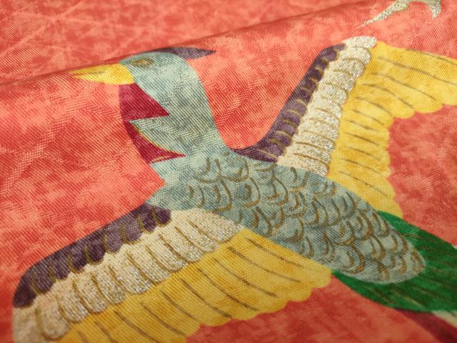 平和屋着物●訪問着 鳳凰牡丹文 金銀彩 正絹 逸品 DAAV6619ps