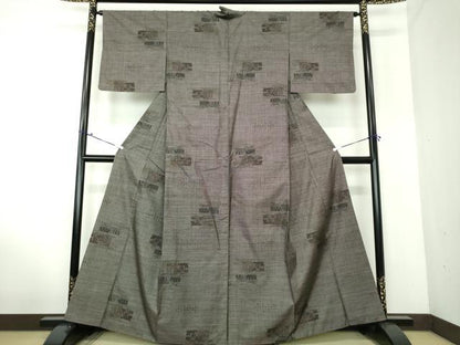 平和屋着物●本場大島紬 9マルキ 横段花文 正絹 逸品 DAAV6620ps