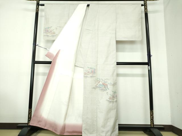 平和屋着物●都喜ヱ門　本場大島紬　訪問着　白大島　9マルキ　総絣　宮家の人々　藤絹織物謹製　証紙付　正絹　逸品　未使用　DAAV6623ps
