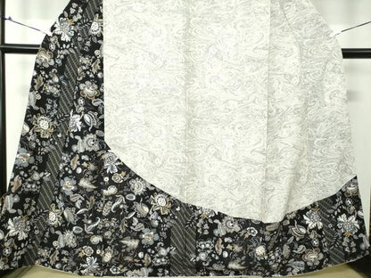 平和屋着物●訪問着　絞り　更紗花文　墨流し文様　金銀彩　正絹　逸品　DABE5348ps