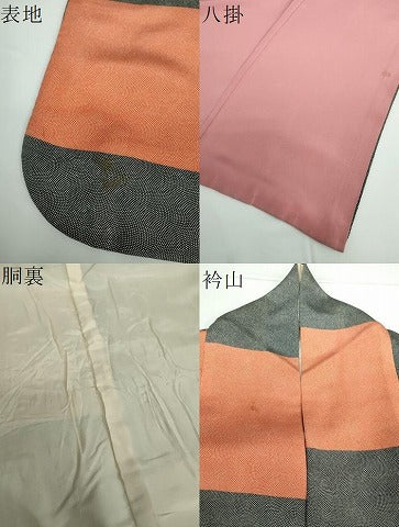 平和屋着物●人間国宝　小宮康孝　江戸小紋　市松　鮫小紋柄　正絹　逸品　DAAV6649ps