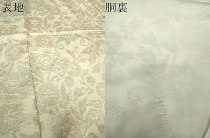 平和屋着物●本場大島紬 白大島 草花文 正絹 逸品 DAAV6656ps