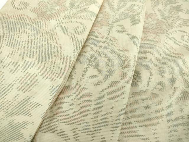 平和屋着物●本場大島紬 白大島 草花文 正絹 逸品 DAAV6656ps