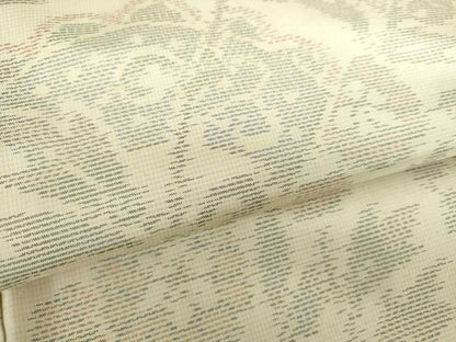 平和屋着物●本場大島紬 白大島 草花文 正絹 逸品 DAAV6656ps