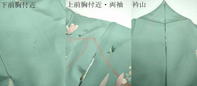 平和屋着物●本加賀友禅作家　宮野勇造　訪問着　休み鳥　枝花文　木蓮　色紙付き　正絹　逸品　DAAV6671ps