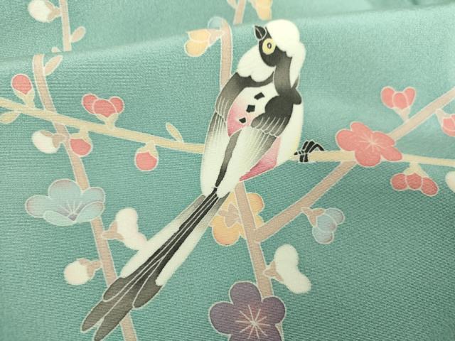 平和屋着物●本加賀友禅作家　宮野勇造　訪問着　休み鳥　枝花文　木蓮　色紙付き　正絹　逸品　DAAV6671ps