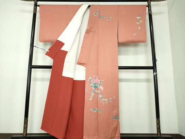平和屋着物●名門・上野家 上野街子 清染居 訪問着 扇面花文 正絹 逸品 DAAV6681ps