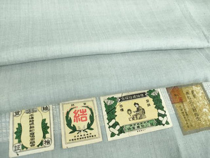 平和屋着物●本場結城紬　重要無形文化財　色無地　藍鼠色　証紙付き　正絹　逸品　DAAV6683ps