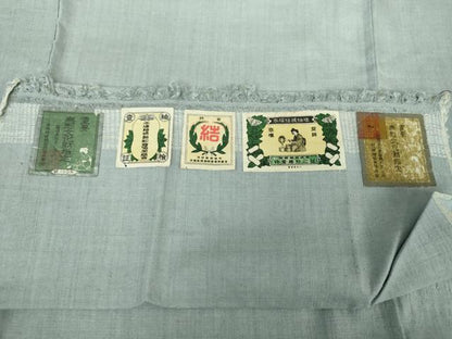 平和屋着物●本場結城紬　重要無形文化財　色無地　藍鼠色　証紙付き　正絹　逸品　DAAV6683ps