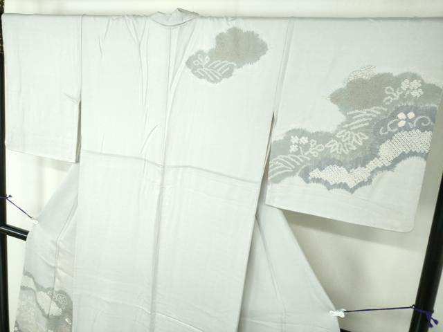平和屋着物●中国三大刺繍　相良刺繍　訪問着　絞り　雲取り花文　金彩　正絹　逸品　DAAV6706ps