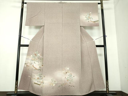 平和屋着物●訪問着 駒刺繍 吉祥花松文 暈し染め 金彩 正絹 逸品 DAAV6710ps