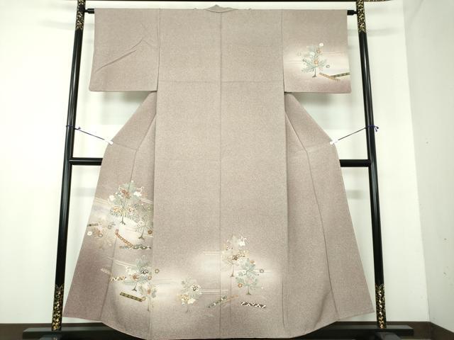 平和屋着物●訪問着 駒刺繍 吉祥花松文 暈し染め 金彩 正絹 逸品 DAAV6710ps