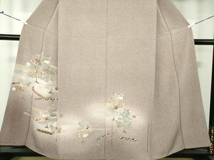 平和屋着物●訪問着 駒刺繍 吉祥花松文 暈し染め 金彩 正絹 逸品 DAAV6710ps