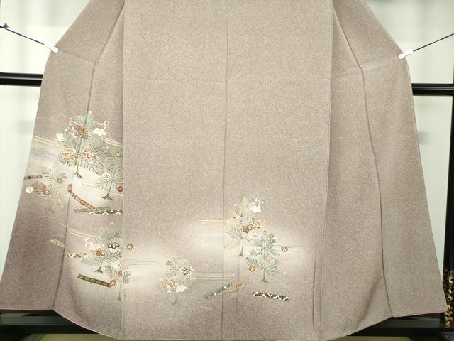 平和屋着物●訪問着 駒刺繍 吉祥花松文 暈し染め 金彩 正絹 逸品 DAAV6710ps