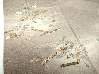 平和屋着物●訪問着 駒刺繍 吉祥花松文 暈し染め 金彩 正絹 逸品 DAAV6710ps