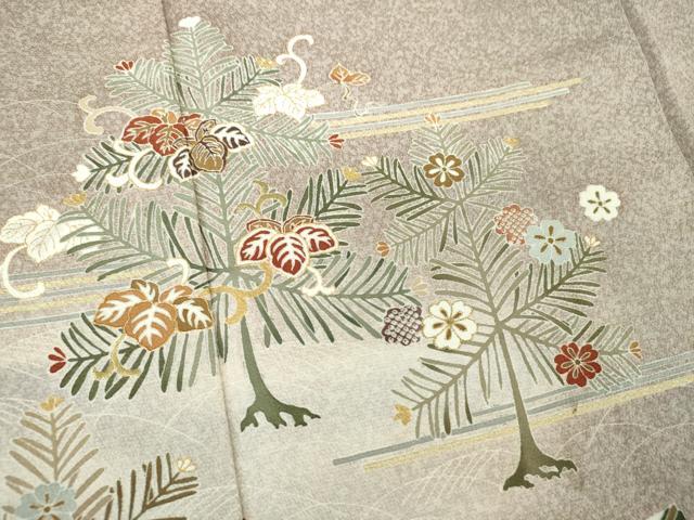 平和屋着物●訪問着 駒刺繍 吉祥花松文 暈し染め 金彩 正絹 逸品 DAAV6710ps