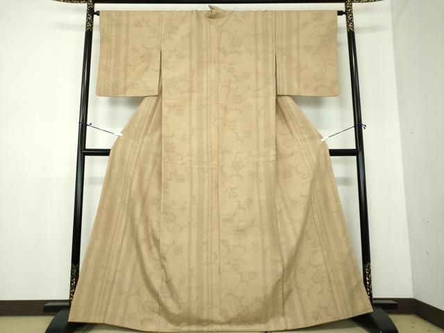平和屋着物●本場真綿縢結城紬　80亀甲　花間道　証紙付き　正絹　逸品　DAAV6719ps