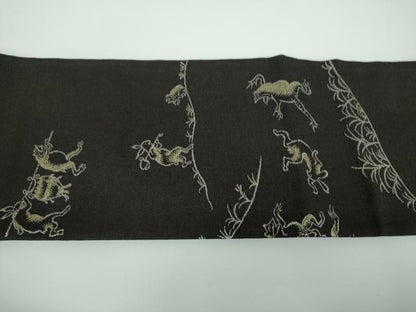 平和屋着物●つけ帯　鳥獣戯画　正絹　逸品　未使用　DAAV6721ps
