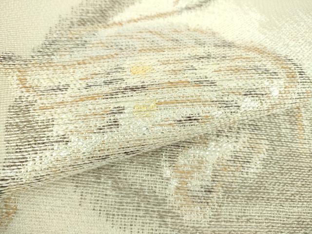 平和屋着物▽六通柄袋帯 スリーシーズン帯 春 夏 秋 海老 金銀糸 正絹 逸品 DAAV6743ps