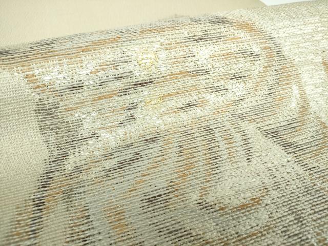 平和屋着物▽六通柄袋帯 スリーシーズン帯 春 夏 秋 海老 金銀糸 正絹 逸品 DAAV6743ps