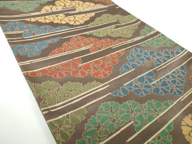 平和屋着物●六通柄袋帯 花菱文 金糸 正絹 逸品 DAAV6761ps