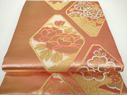 平和屋着物●西陣 川島織物 六通柄 本袋帯 唐織 吉祥花菱文 金銀糸 正絹 逸品 DAAV6762ps