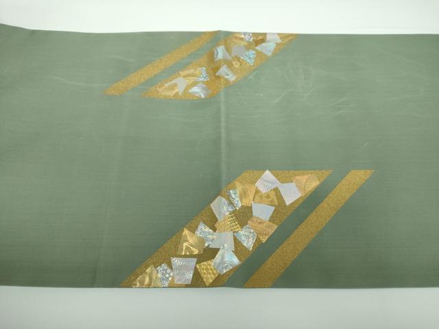 平和屋着物●太鼓柄袋帯　箔散らし　金銀彩　正絹　逸品　DAAV6767ps