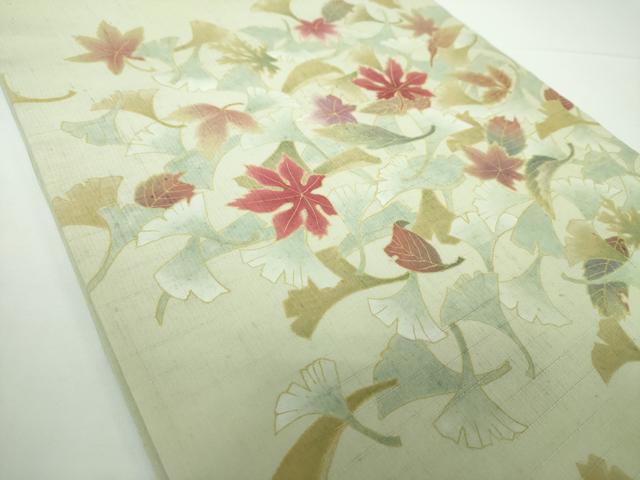 平和屋着物●九寸開き名古屋帯　作家物　紬地　吹き寄せ花文　正絹　逸品　DAAV6837ps