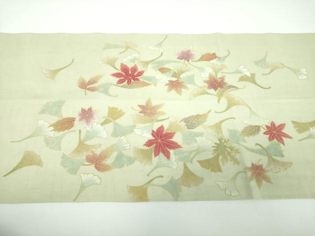 平和屋着物●九寸開き名古屋帯　作家物　紬地　吹き寄せ花文　正絹　逸品　DAAV6837ps