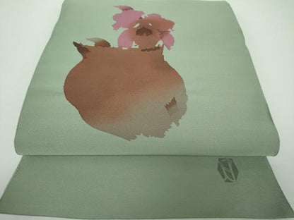 平和屋着物●爪掻き本綴れ 八寸名古屋帯 作家物 飾花文 正絹 逸品 DAAV6840ps