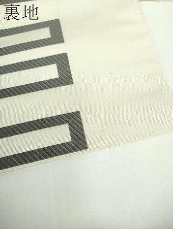 平和屋着物●八寸名古屋帯　横段文　正絹　逸品　DAAQ4549mps
