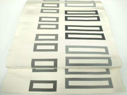 平和屋着物●八寸名古屋帯　横段文　正絹　逸品　DAAQ4549mps