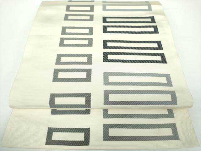 平和屋着物●八寸名古屋帯　横段文　正絹　逸品　DAAQ4549mps