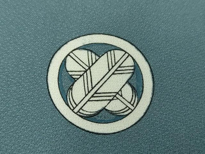 平和屋着物●男性 色紋付 羽織セット 長羽織 着物・御召御納戸色 羽織・百入茶色 正絹 逸品 DAAV6861ps
