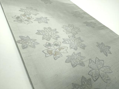 平和屋着物●六通柄袋帯 紬地 舞花文 正絹 逸品 DAAV6882ps