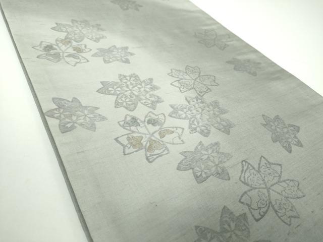 平和屋着物●六通柄袋帯 紬地 舞花文 正絹 逸品 DAAV6882ps