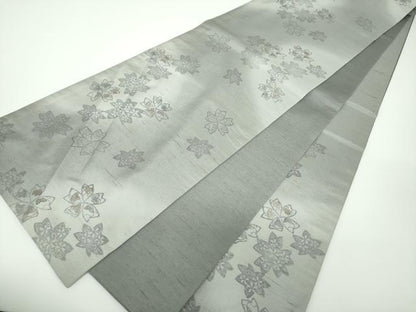 平和屋着物●六通柄袋帯 紬地 舞花文 正絹 逸品 DAAV6882ps