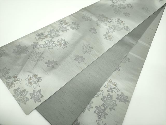 平和屋着物●六通柄袋帯 紬地 舞花文 正絹 逸品 DAAV6882ps