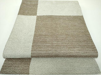 平和屋着物●全通柄袋帯 青海波市松文様 正絹 逸品 DAAV6886ps