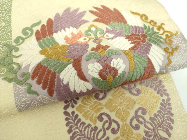 平和屋着物●六通柄袋帯 唐織 鳳凰菱華紋 正絹 逸品 DAAV6904ps
