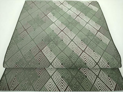 平和屋着物●本場筑前博多織 八寸名古屋帯 菱文 正絹 逸品 DAAV6930ps