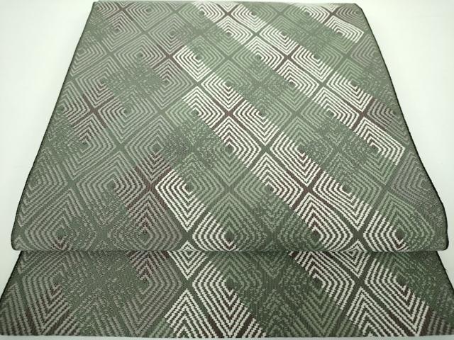 平和屋着物●本場筑前博多織 八寸名古屋帯 菱文 正絹 逸品 DAAV6930ps