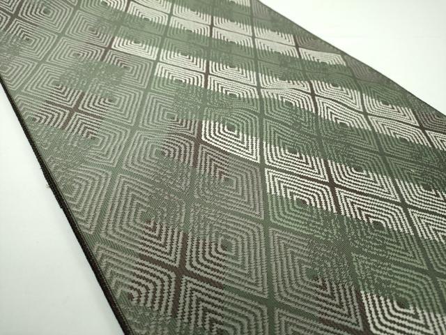 平和屋着物●本場筑前博多織 八寸名古屋帯 菱文 正絹 逸品 DAAV6930ps