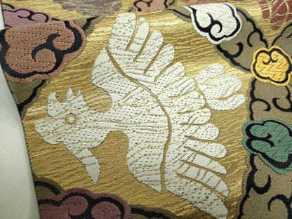 平和屋着物●六通柄袋帯　作家物　御物錦　錦唐織鸞模様　本金延喜箔　正絹　逸品　DAAV6952ps