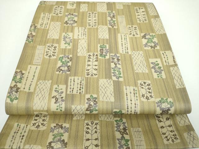平和屋着物●両面 全通柄袋帯 色紙花文 正絹 逸品 DAAV6967ps