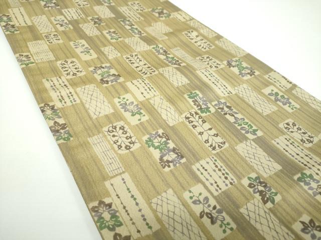 平和屋着物●両面 全通柄袋帯 色紙花文 正絹 逸品 DAAV6967ps