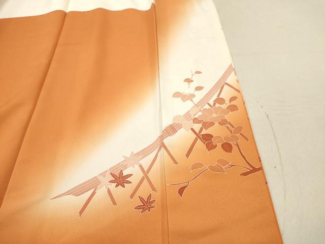 平和屋着物■色留訪問着　籬草花文　暈し染め　正絹　逸品　DAAV7216cd