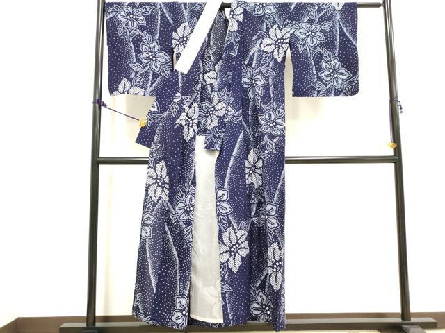 平和屋着物∴夏物　浴衣　有松鳴海絞り　草花文　綿　逸品　DAAV7251cd